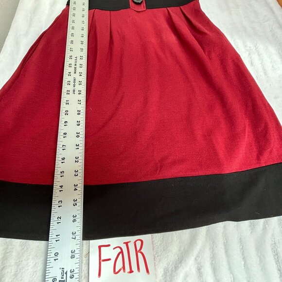 Maggy London Womens Red & Black Button Detail 3/4 Sleeve Dress Size 8 Stretch - Picture 9 of 9